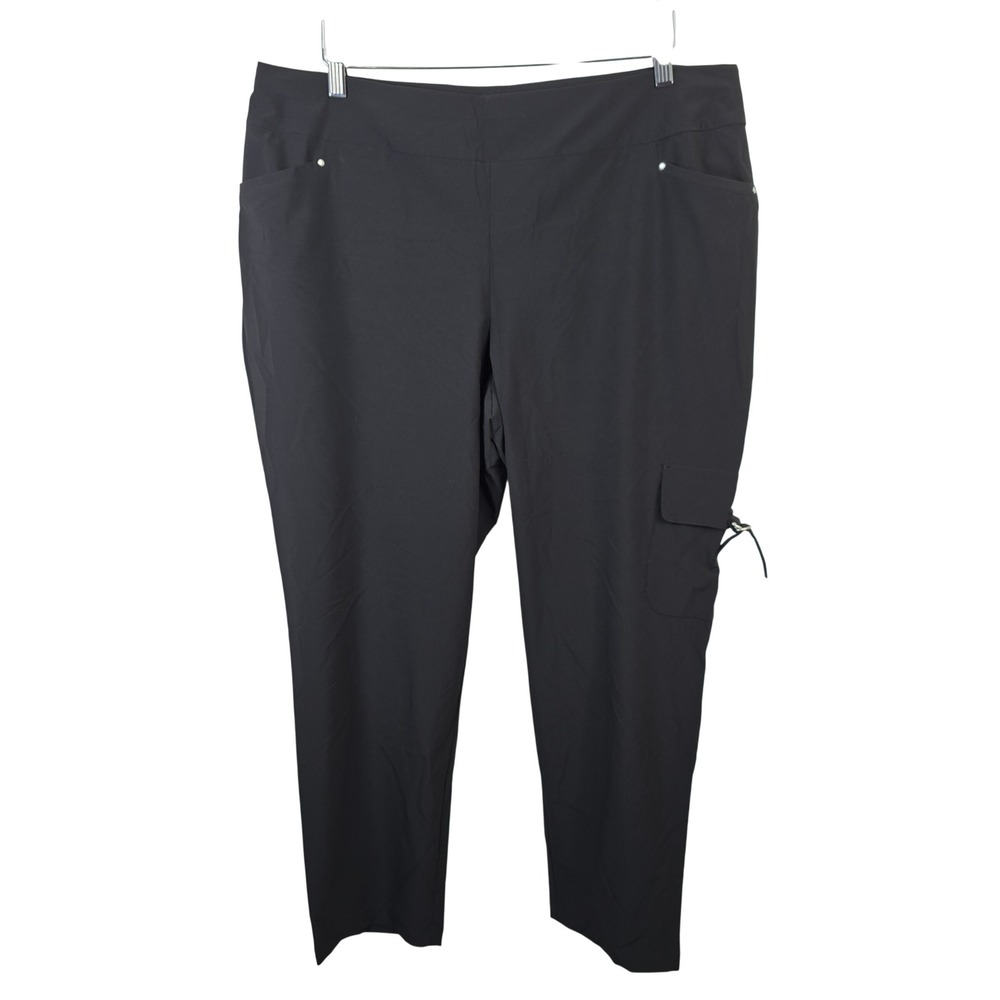 Weekends by Chico's Margo AK Pant Black Cargo Utility Straight Leg Size 3 NWT